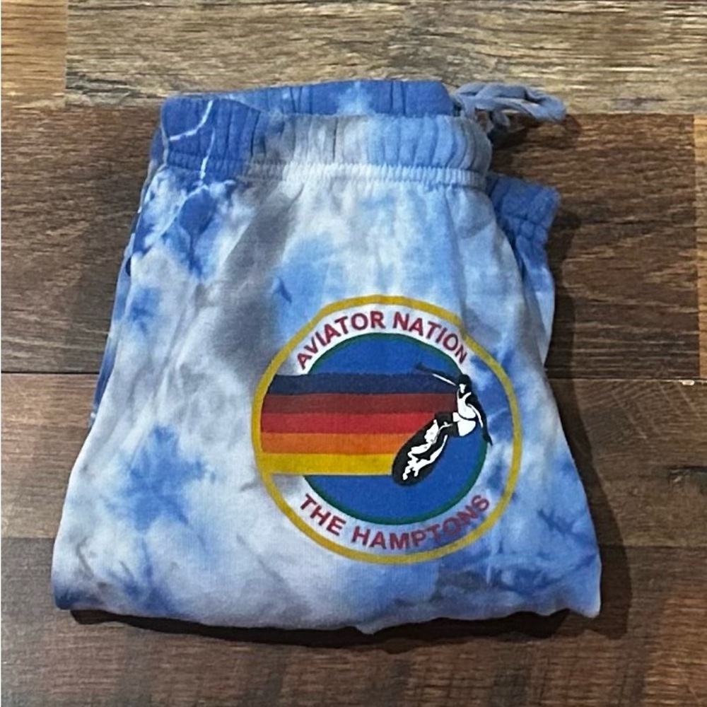 Aviator nation blue tie-dye hamptons sweatpants